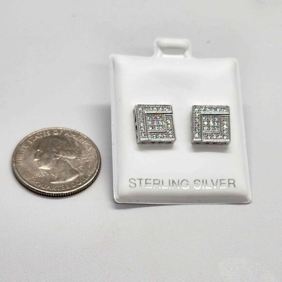 Brand NewSterling Silver 925 SquareDesign Earrings